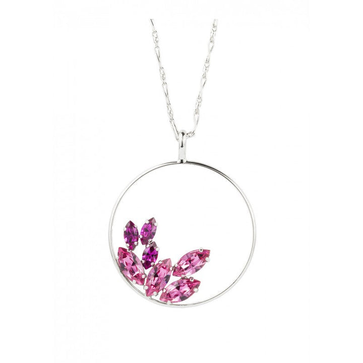 Precious Crystal Colorful Leaves Pendant Necklace