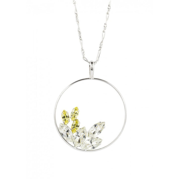 Precious Crystal Colorful Leaves Pendant Necklace