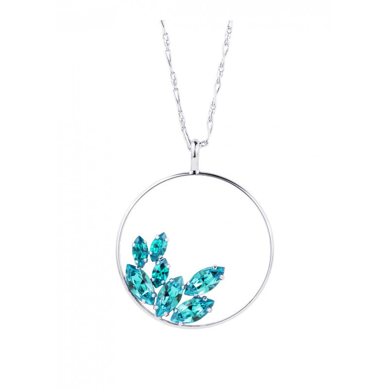 Precious Crystal Colorful Leaves Pendant Necklace