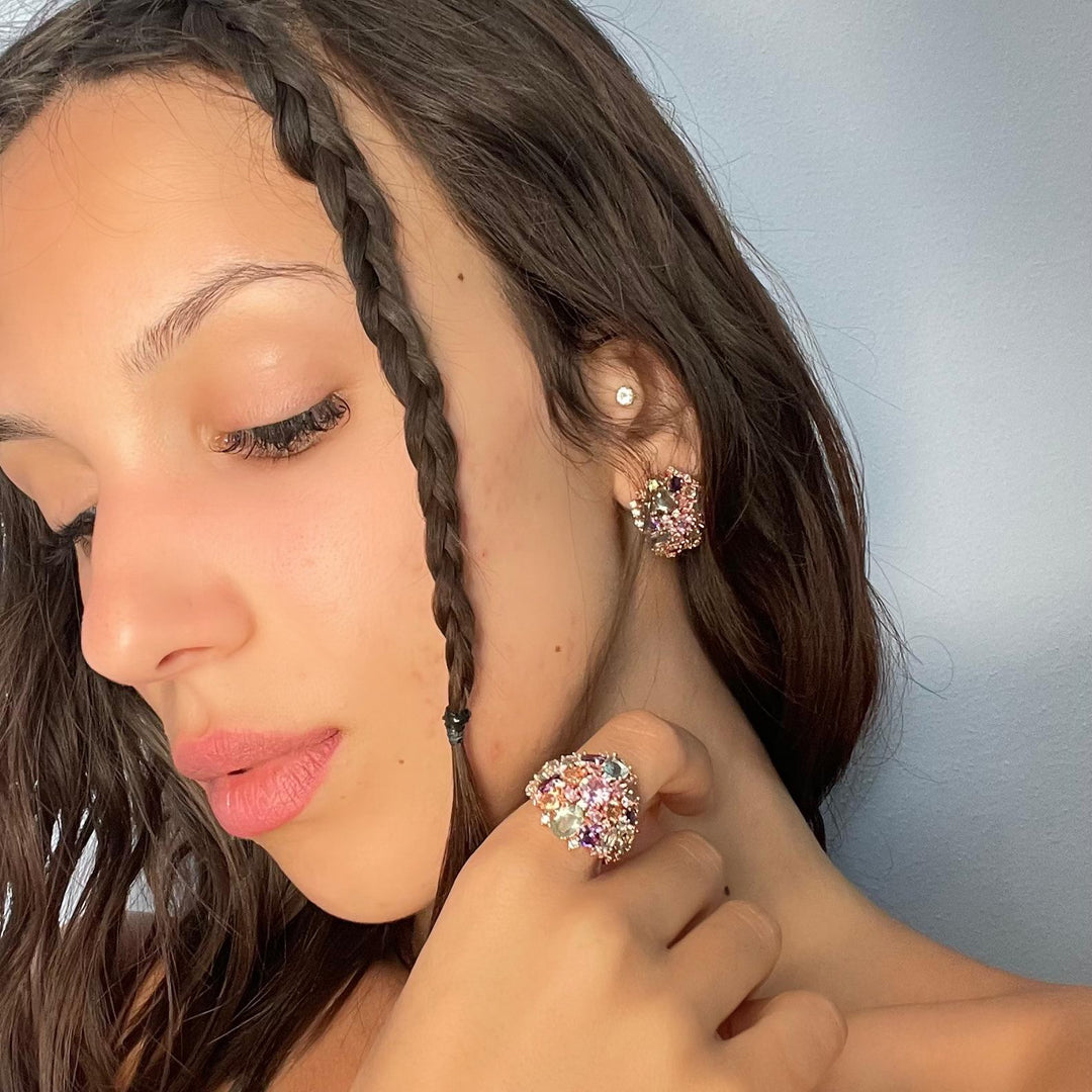 Zirconia earrings on silver