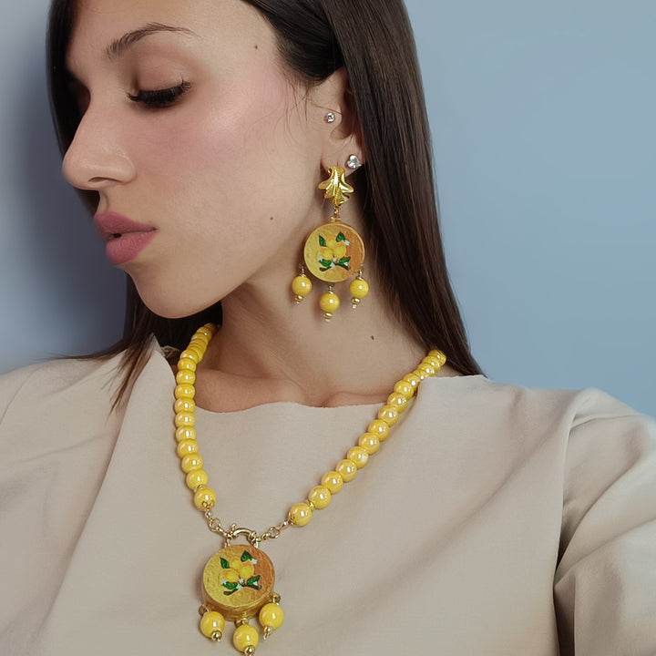 Ceramic and agate earrings