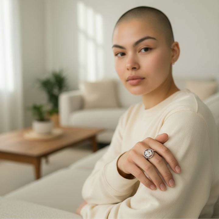 Rings with Neapolitan cameo charms mounted on silver