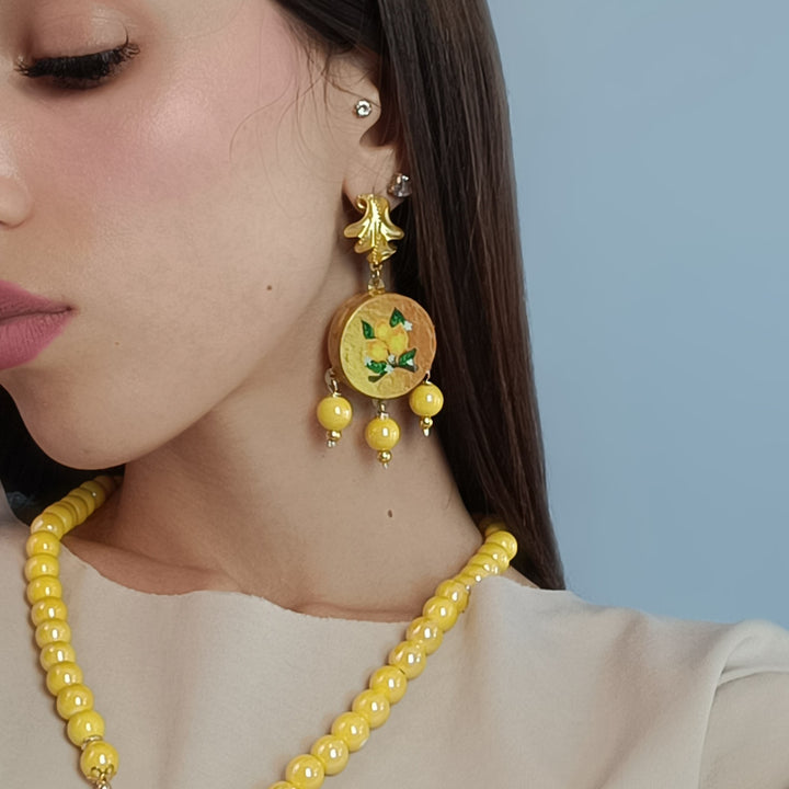 Ceramic and agate earrings