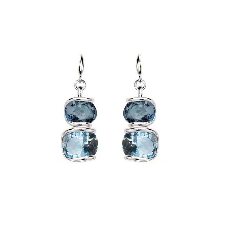 Aquamarine earrings in precious Murano crystal
