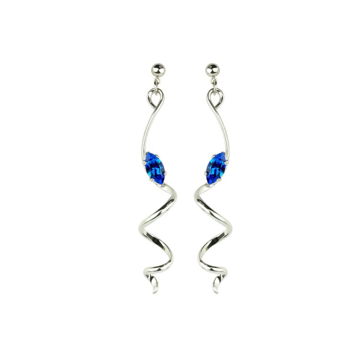 Wave earrings in precious Murano crystal