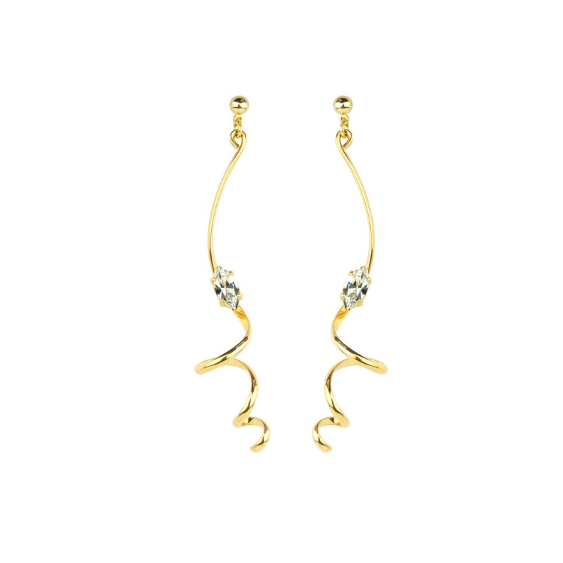 Wave earrings in precious Murano crystal