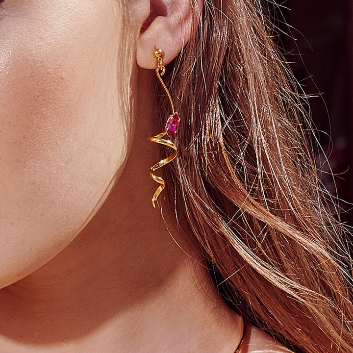 Wave earrings in precious Murano crystal