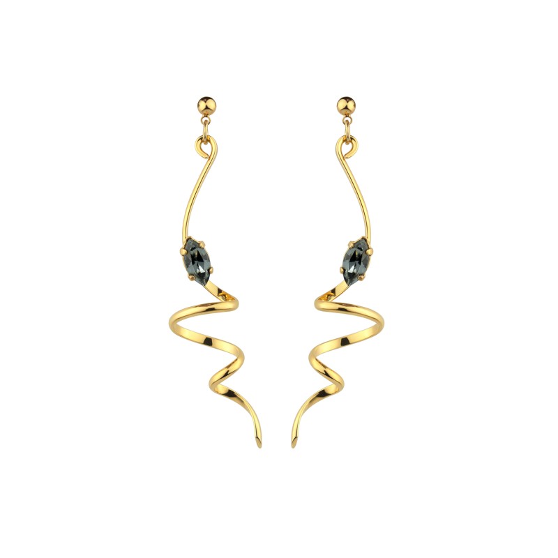 Wave earrings in precious Murano crystal