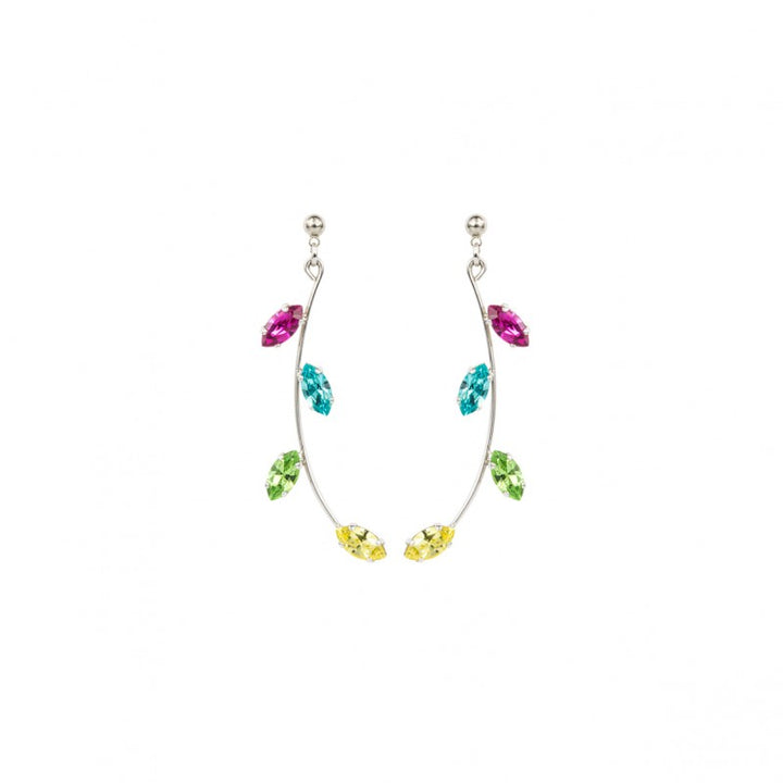 Orecchini foglie colorate in swarovski