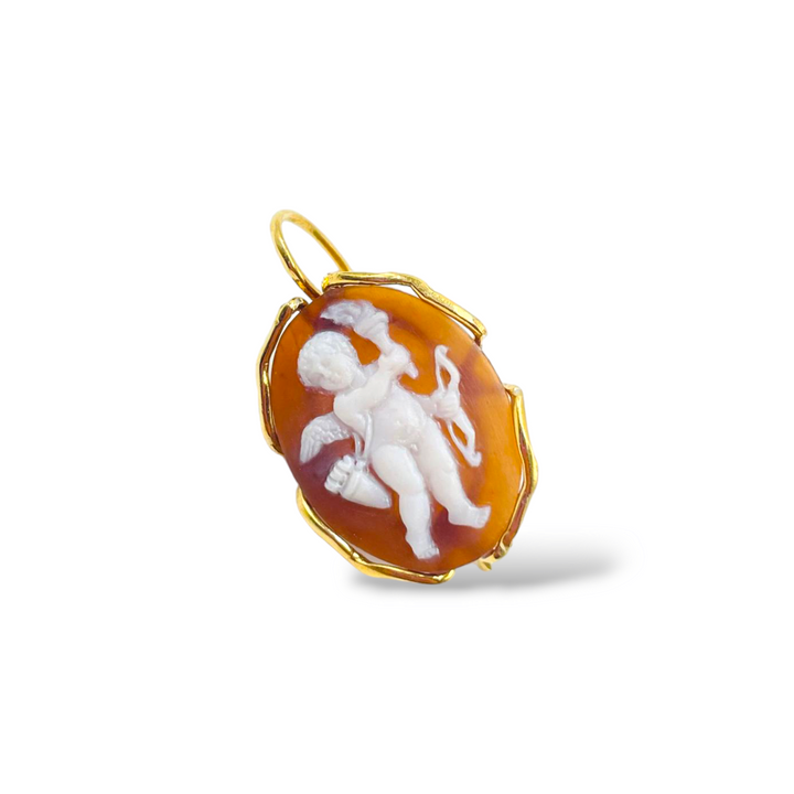Angel Cameo Earrings Mounted on Silver