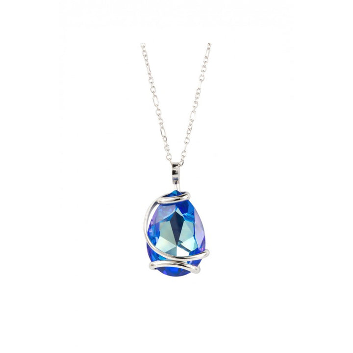 Blue pendant necklace in precious Murano crystal