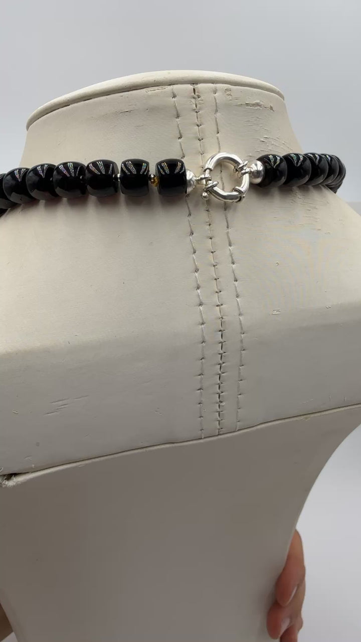 Collana multicolore di Ambra del baltico montato in argento 3