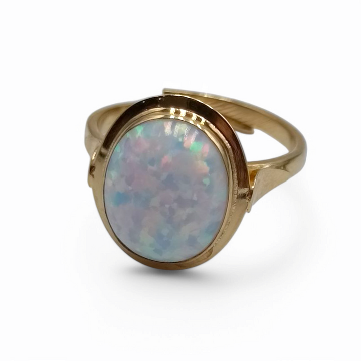 END OF COLLECTION - Oval opal ring mounted on silver