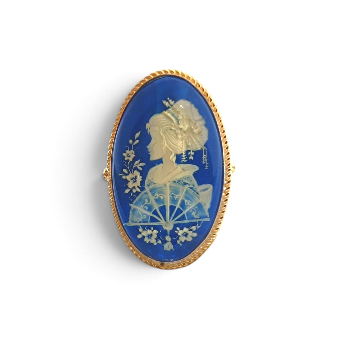 Anello Geisha di Ambra montato in Argento Dorato