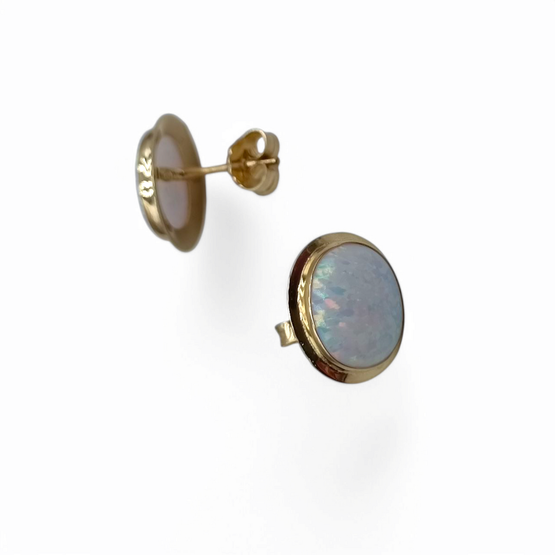 END OF COLLECTION - Opal patch earrings mounted on silver