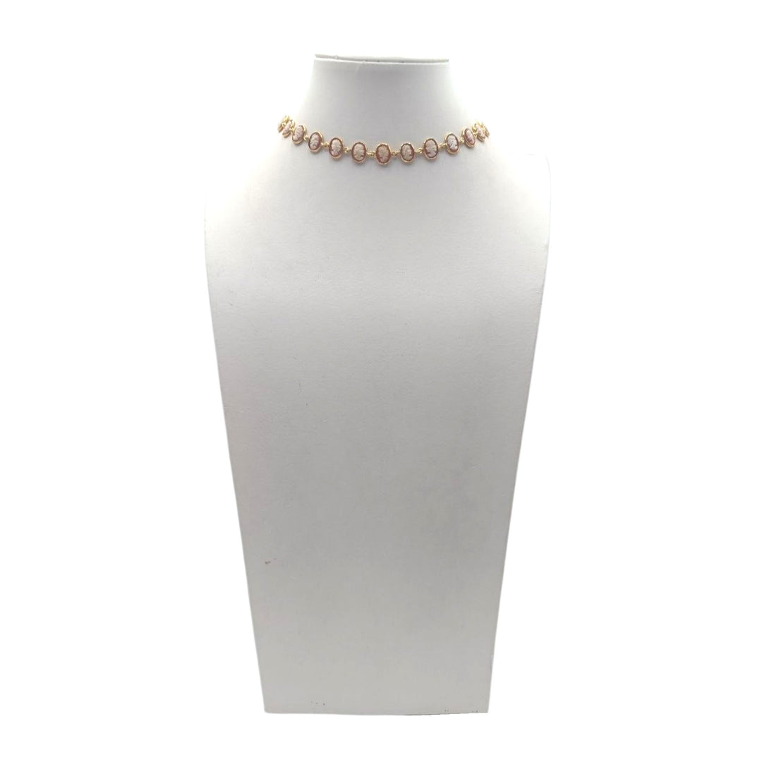 Choker Dame di Cammeo montata in Argento Dorato