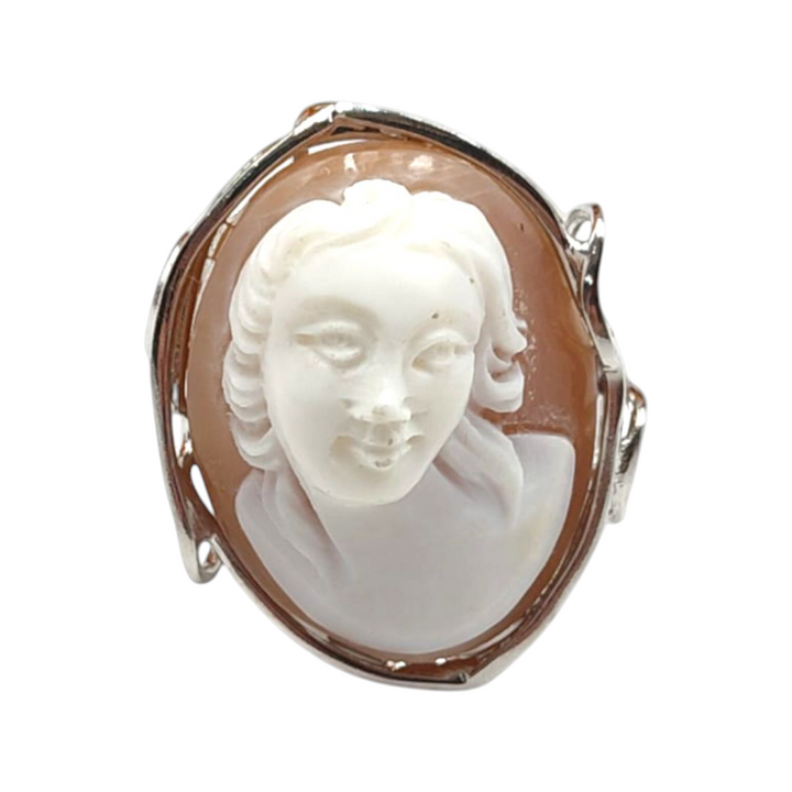 END OF COLLECTION - "goddess of love" ring in cameo mounted on silver