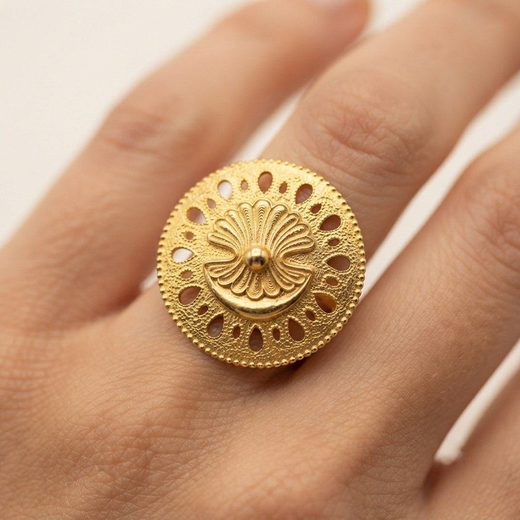 Anello Marchio Lucia Vitiello Gioielli di Napoli in Argento Dorato
