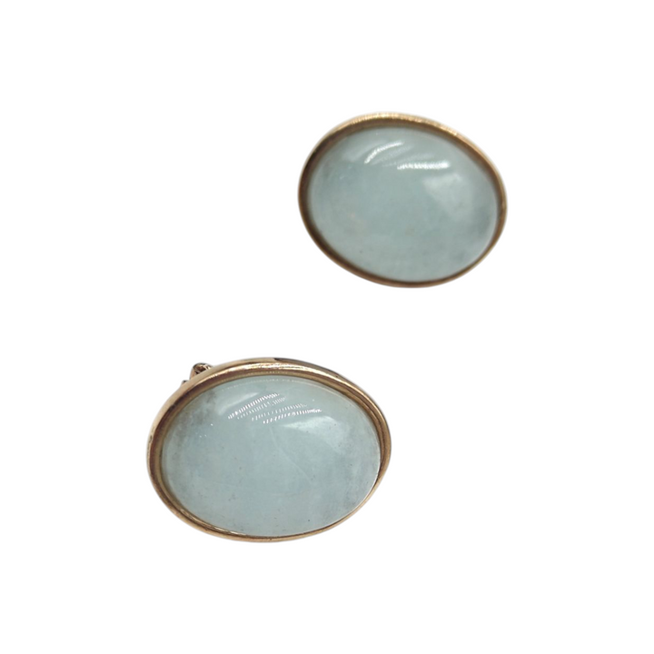 Aquamarine earrings mounted on silver
