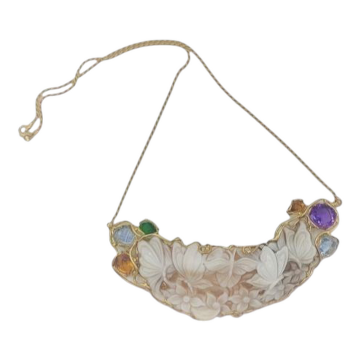 Butterfly necklace on sardonic cameo