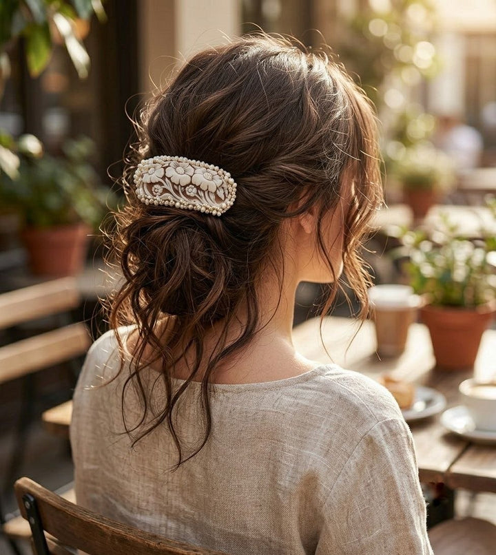 Forcina Capelli di Cammeo montata in Acciaio Dorato