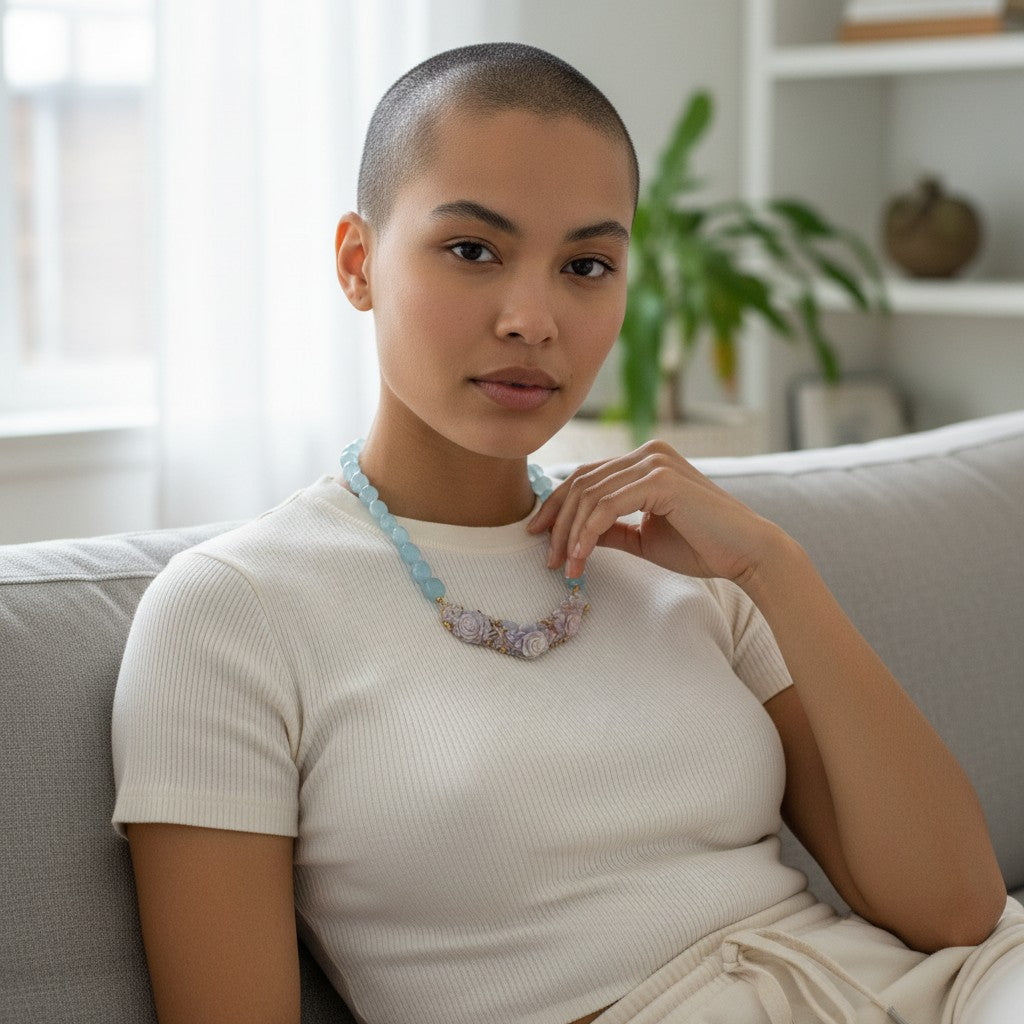 Collana collier di cammeo sardonico montato in acquamarina e argento dorato