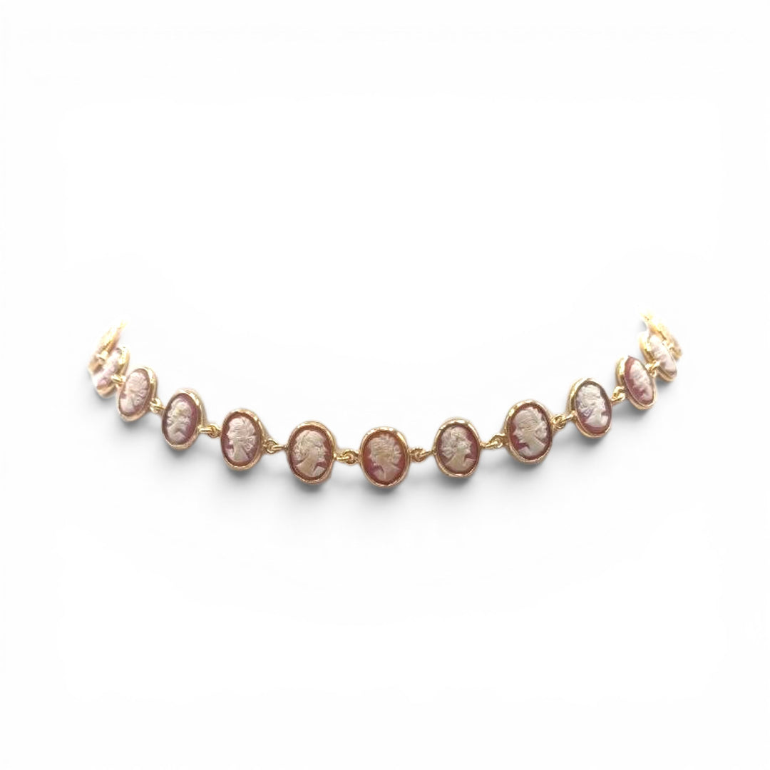 Choker Dame di Cammeo montata in Argento Dorato