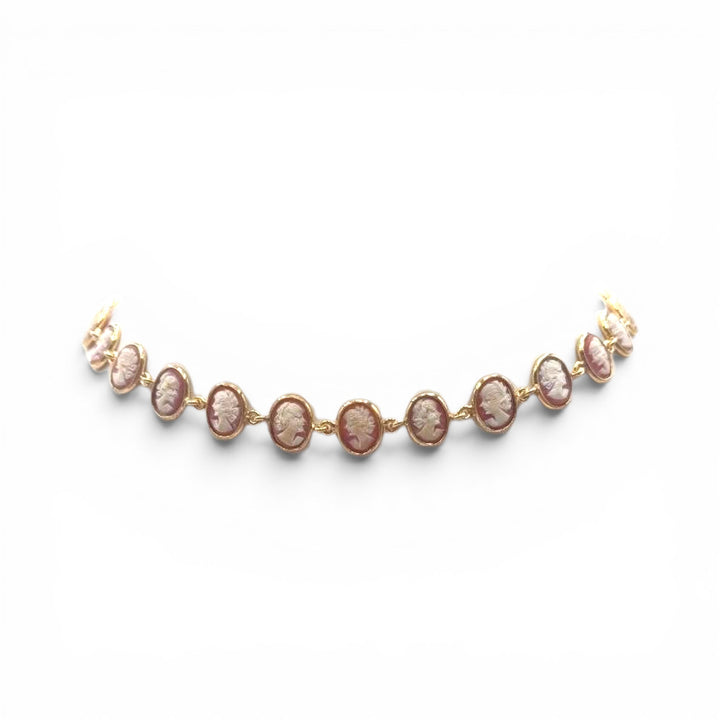Choker Dame di Cammeo montata in Argento Dorato