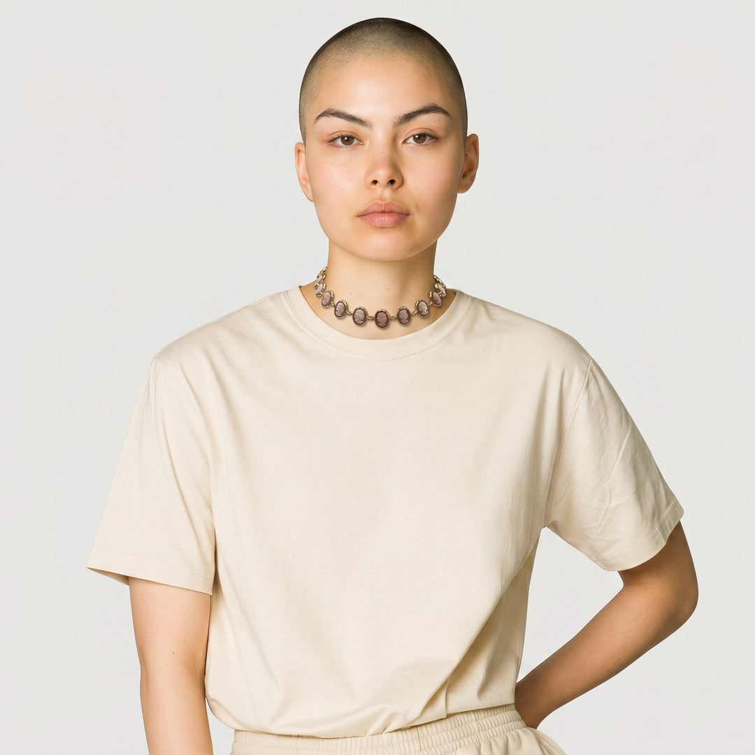 Choker Dame di Cammeo montata in Argento Dorato