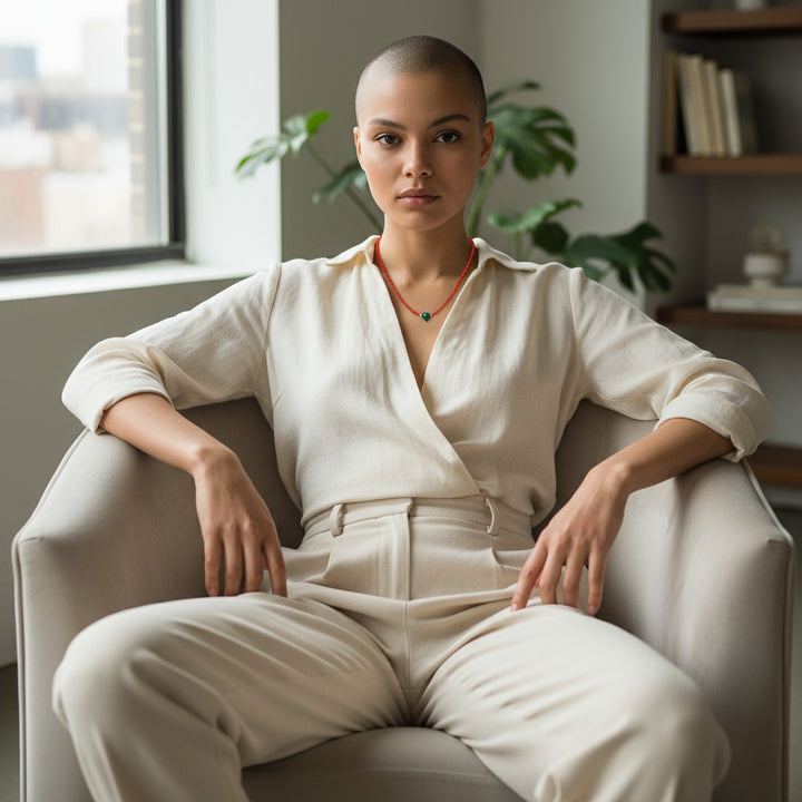 Heart necklace with coral necklace set in silver