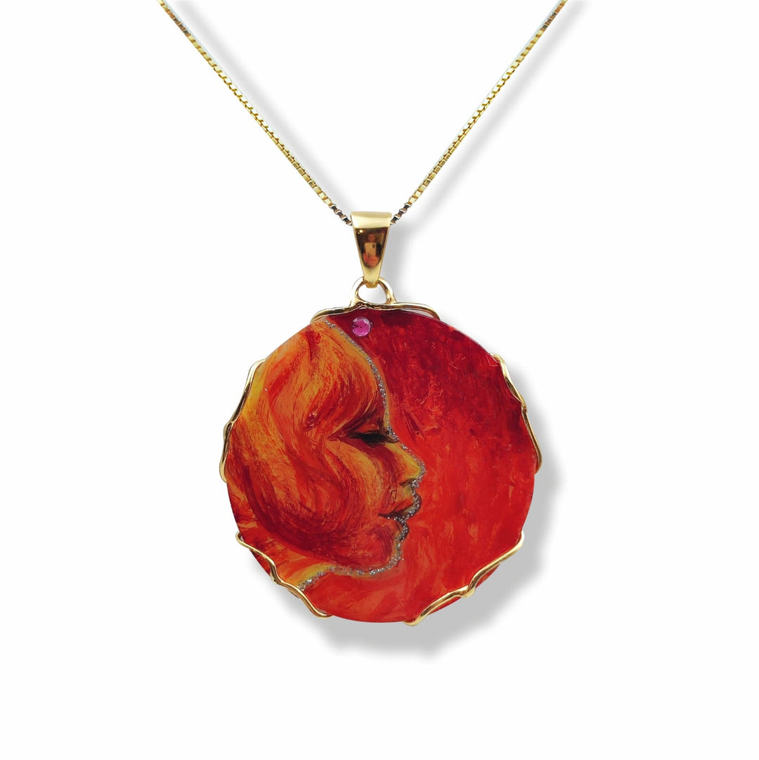 Pink necklace on sardonic cameo