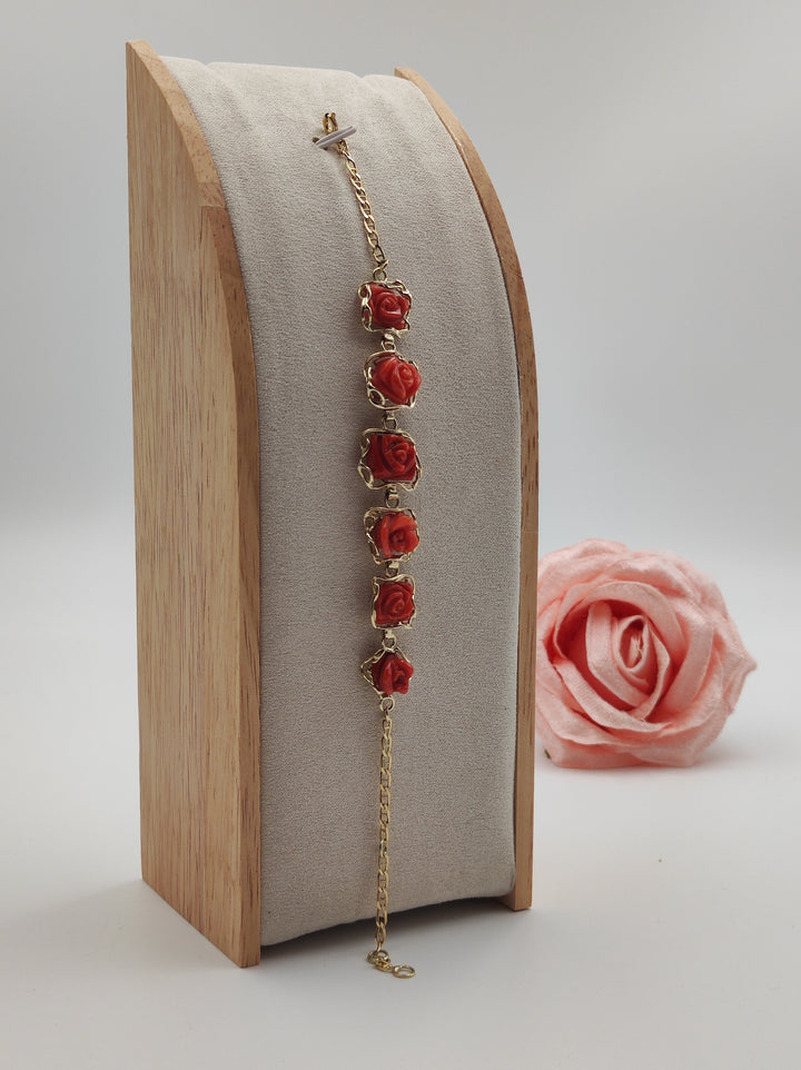 coral roses bracelet