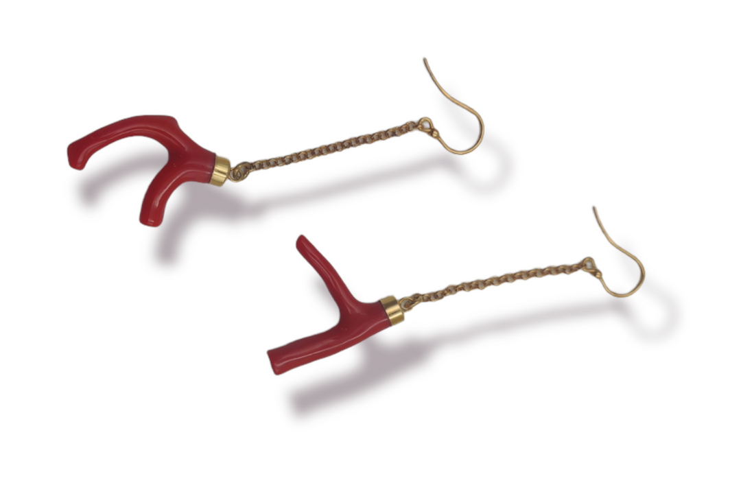 Coral branch earrings