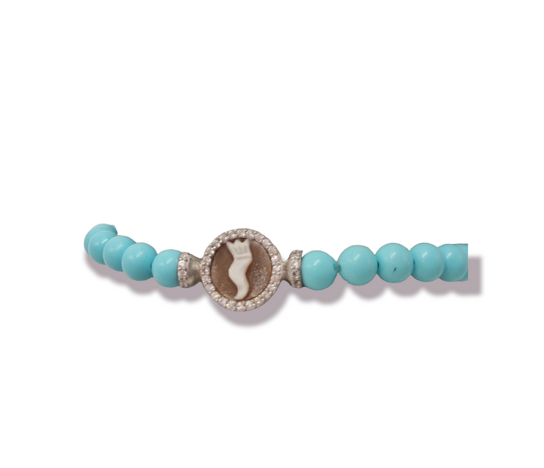 Bracciale della fortuna in cammeo sardonico montato su argento  Lucia Vitiello Gioielli di Napoli