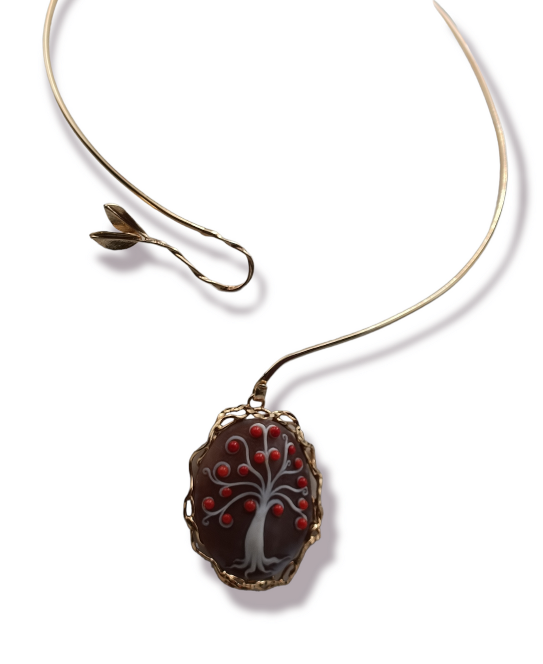 Collana ciondolo albero della vita multifunzionale su cammeo