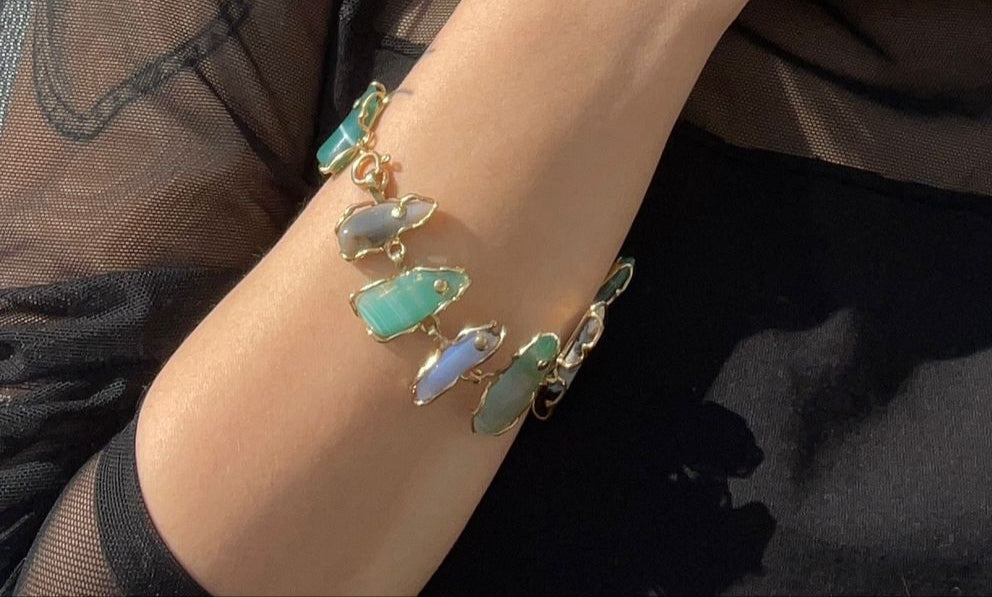 END OF COLLECTION - Bracelet on green agate