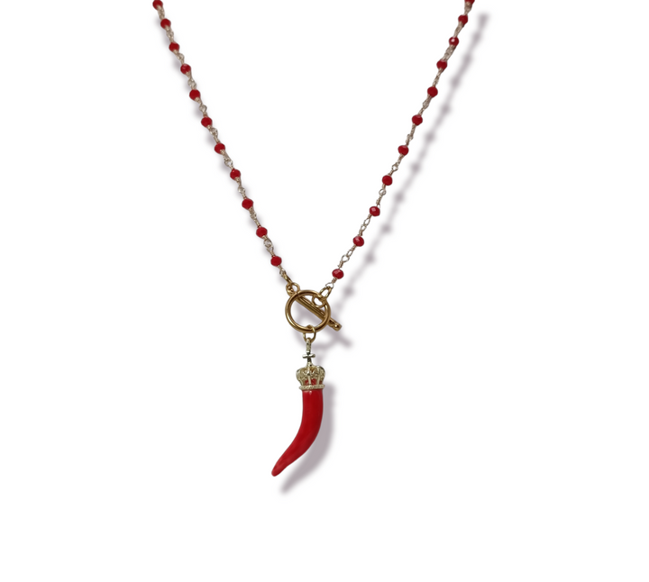 END OF COLLECTION - Horn necklace on ceramic