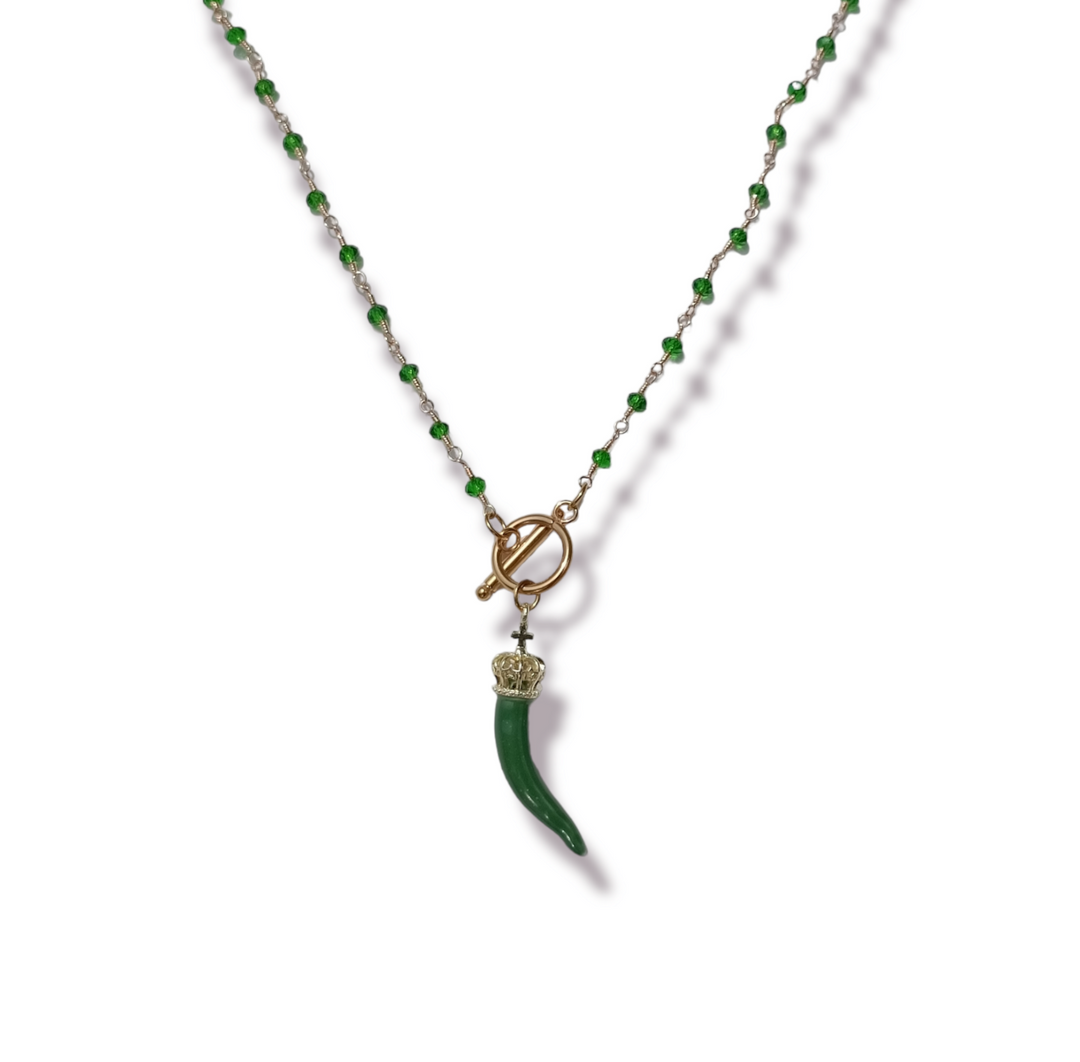 END OF COLLECTION - Horn necklace on ceramic