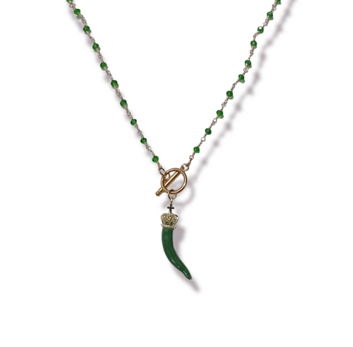 END OF COLLECTION - Horn necklace on ceramic