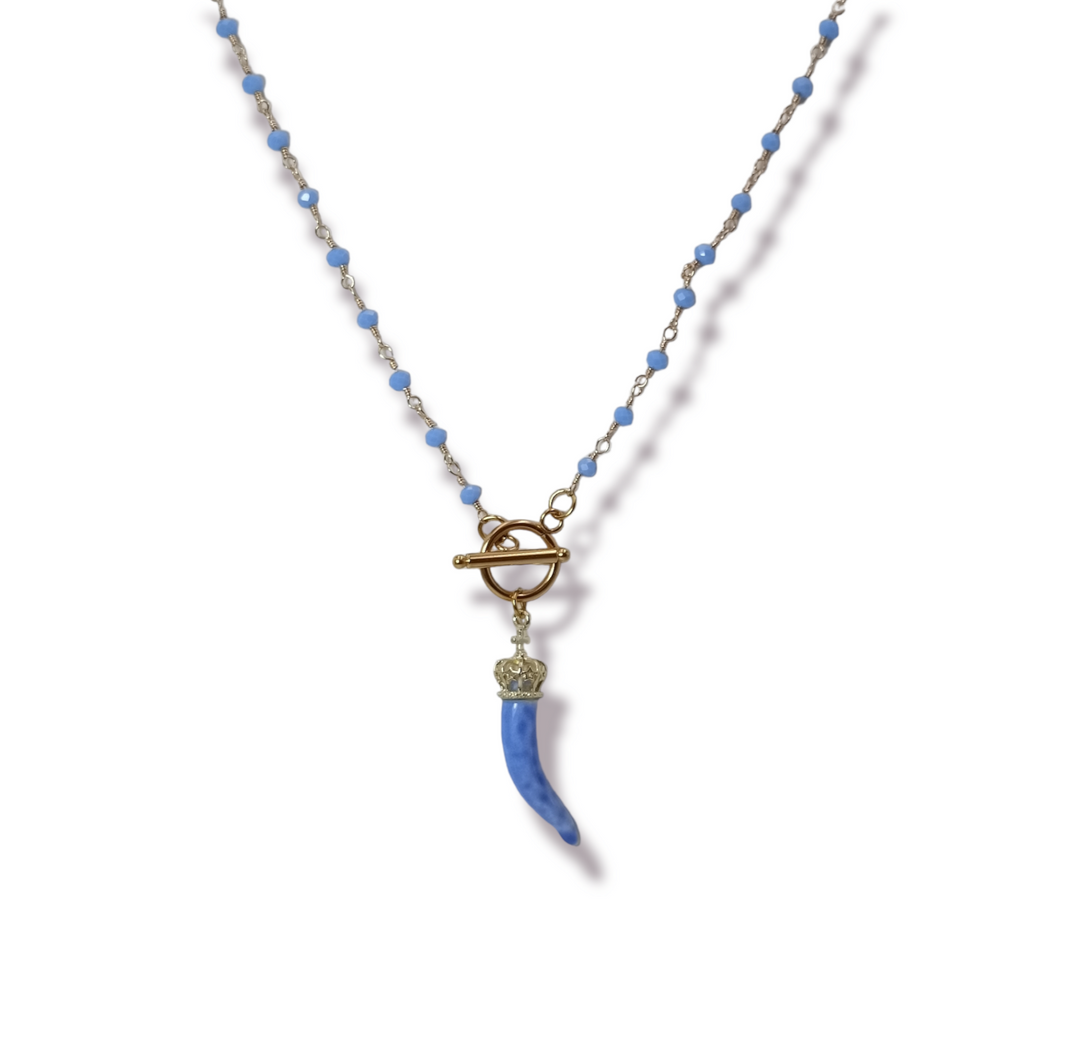 END OF COLLECTION - Horn necklace on ceramic