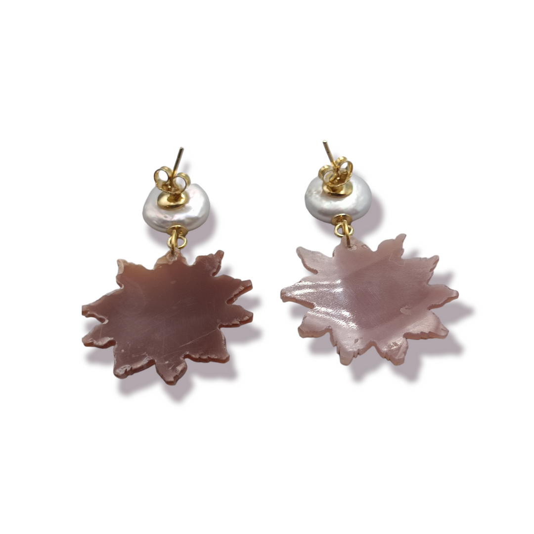Flower earrings on cameo