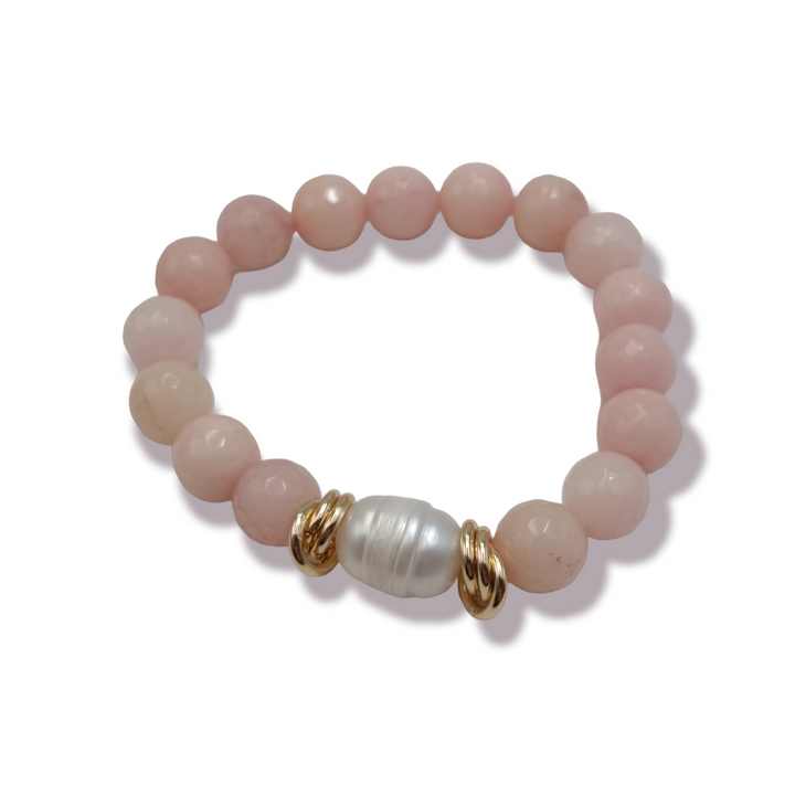 END OF COLLECTION - Agate pearl bracelet mounted on silver