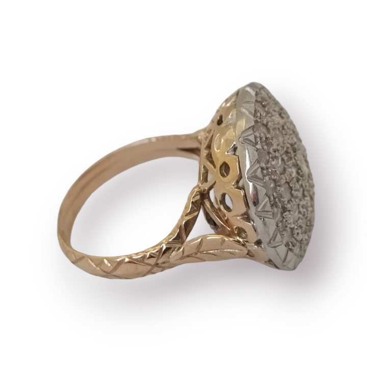 Band ring on red coral